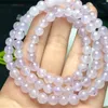 Bracelets à maillons 6mm améthyste naturelle triple cercle bracelet perle ronde femmes beau cristal coloré énergie guérison bijoux de mode 1 pièces