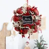 Flores decorativas natal porta decoração grinalda festivo inverno floco de neve guirlanda berry clusters para frente
