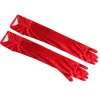 1 Paar Bruid Bridal Wedding Handschoenen Rood Zwart Wit Ivoor LG Garned Satin Elegant For Women Finger Gants Mariage Luvas de Noiva E7M4#