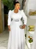 Élégant Chic Femme Soirée Dr Taille Haute Plus Taille Dames Africaines Lg Manches Maxi Dr avec Ceinture En Gros Dropship V2kt #