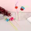 Bicchieri usa e getta cannucce 50 pezzi 20 cm 3D cocktail di frutta in plastica per bere feste bar decorazione forniture