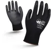 wholesale Gants de travail de protection des mains Gant de sécurité en nitrile enduit de PU flexible pour le travail mécanique Paume en coton en nylon CE EN388 OEM