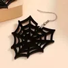 Orecchini a bottone Halloween Dark Series Black Spider Web Design Ciondola gioielli in acrilico stile GothPunk Regalo femminile creativo