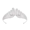 Jóias de cabelo de casamento coroa de penas de luxo para mulheres headpiece nupcial tiaras acessórios noivado baile presente de aniversário entrega h dhwsz