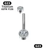 Navel Bell Button Rings G23 Titanium Piercing Cartilage Clicker Helix Zircon Septum Belly Hinge Segment Ring Y Body Jewelry Labret Wom Otr7I