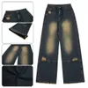 Jeans rétro américains, jambes larges, Baggy, pantalon Streetwear polyvalent, trou ample, Denim, droit, l6Q5 #, 2023