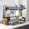 Kitchen Storage Dish Rack Countertop Metal Drying With Utensil Holders Large Capacity Organizer For