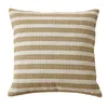 Pillow Blue Home Black Decoration Cover Brown Cotton Woven Stripe Sofa Bed 45x45cm Living Room Bedroom