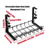 Racks Under Desk Cable Management Tray No Drill Cable Tray Basket for Wire Management Retractable Cord Organizer for Office Home Desk