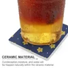 Placemats Helder bloemmotief Keramische onderzetters (vierkant) Koponderlegger Leisteen voor drankjes Esthetisch