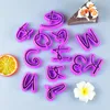 Baking Moulds 36 Pcs/Set Purple Alphabet Number Capital Letter Cake Cutter Cookie Mold Fondant Decoration Tools