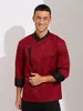 Chef Shirt Lg Manches Serveur Workwear Cook Manteau Veste Cuisiniers Uniforme Cuisine Restaurant Hôtel Travail Service Alimentaire Vêtements Y6PH #