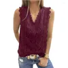 Damesblouses Elegante tanktop Damesblouse Kantborduurwerk Witte shirts Feminina Sexy V-hals Mouwloos Zomertops Dames Casual