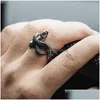 Bandringen Inzicht Sier Color Snake Ring voor man Handmade Mens Sieraden Accessoires Drop levering Dhkxy