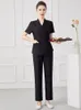 Beauty Shop Beauty Sal Work Clothes Female Health Care Hall Club Short-Sleeved Work Uniform O35N#