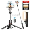 Selfie Monopods L15 Bezprzewodowe selfie Statyw Strepod Stand 1110 mm Składany monopod dla kamer akcji Smartfony Bilans Silne strzelanie na żywo 24329