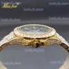 Altri orologi in oro automatico da uomo di lusso ghiacciato con diamanti da uomo meccanico a carica manuale e luminoso orologio impermeabile Dropshipping T240329