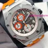 Montre-bracelet suisse AP Royal Oak Offshore Series Machines automatiques en acier de précision 42 mm Affichage de la date Fonction de synchronisation Montre pour homme Acier de précision 26175ST