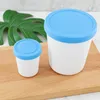 Bouteilles de stockage 180/250/1000 ml Silicone rond glace congélateur tasses avec couvercles réutilisables dessert récipients alimentaires soupe seau conteneur