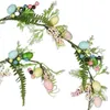 Decorative Flowers Easter Artificial Garlands Greenery Leaves Vine String Spring Garland For Porch Farmhouse Front Door Garden Mantels