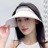 Sommer Neue Heißer Verkauf Leere Zylinder Weibliche Internet Celebrity Headless Gesicht Sonnencreme Hut Rollbar Outdoor Sport Sonnenhut Großhandel