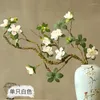 Dekorativa blommor Simulering Azalea False Silk Flower Branches Modellering Hemdekoration Kinesiska Zen Ceramic Vases Placerad blommig konst