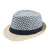 Berets Men's Summer Straw Hats Paper Woven Top Outdoor Sunhats Selling Curly Jazz