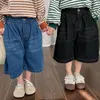 Trousers Children Clothing Kids Denim Pants 2024 Spring And Summer Jeans Straight Leg Boys Girls Simple Style Wide