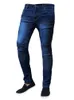 retro stretch jeans man byxor vinge blixtlås casual smal fit byxor hane plus size blyerts byxor denim magra jeans för män 87g4#