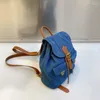 Sacs d'école 2024 Automne Fashion Blue Denim Femme Fof's Backpack Casual College Student Book Bag Bag Travel Female Bolsa Feminina