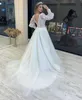 wedding Dr Gorgeous Lg Sleeve A-Line Puff Sleeve Sweep Train Backl Bridal Gowns Lace Beaded Gorgeous Robe De Mariee x6Iv#