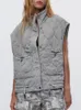 ZBZA Women's New Cott Jacket Autumn and Winter Fi Splice Vest Sleewel Single Breasted Elegant Vest Vintage Tops E9UD#