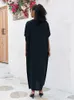 2024 New Summer Chic ricamo sexy scollo a V Lounging Beach Wear donna Plus Size Robe causale manica a pipistrello Maxi Dres Q1584 m8WC #