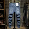 Men's Jeans High Stretched Men Denim Trousers Plus Size 42 44 46 Pencil Pants Black Blue Slim Fit Male Casual Elastic Classic Harem