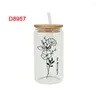 Window Stickers Beautiful Flower UV DTF Wrap Transfer Sticker For 16Oz Glass Cup Print Waterproof Diy Easy To Use D8957