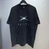 2024ss lavagem algodão preto oversized t masculino feminino impressão gráfica camiseta de manga curta