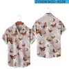 Męskie koszule hawajskie hawajska koszula dla mężczyzn moda luźna wzór motyla 3D nadruk przytulny krótkie rękaw