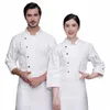 Winter Cook üniforma Hotel Erkekler Şef Ceket Restoran İş Kıyafetleri Kadınlar fırın Cafe Bar Garson Gömlek Polar Kalınlama R0NP#