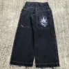 Jeans vintage brodés de haute qualité JNCO Y2K Baggy Jeans hommes Hip Hop Goth streetwear Harajuku hommes femmes Casual jeans larges t0uU #