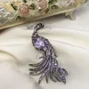 Pins Brooches Classic Vintage Peacock Brooch For Women Inlaid Colorful Rhinestones Fashion Art Deco Large Brooch Upscale Jewelry Accessories Y240329