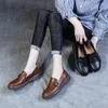 Casual Shoes British Style Small Leather Women's Spring And Autumn 2024 Large Size Rubber Vintage Soft Sole Flat Sing