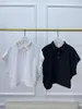 Damen-T-Shirts B/C, italienische Marke für Damen, Frühling und Sommer, hochwertiges weißes Fledermausärmel, Polo-Ausschnitt, kurzes Top, lässiges T-Shirt