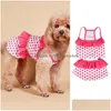 Dog Apparel Swimsuit Colorf Polka Dot Pet Set For Small Dogs Comfortable Beachwear Tank Top Bikini Dress Cats Cute Drop Delivery Hom Dhuov