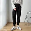 Men's Pants 2024 9 Part Ankle Length Men Lightweight Thin Pleated Fashion Bottoms Casual Streetwear Clothes Work Wear