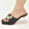 African Women Party Pumps Decorated with Rhinestone Shoes for Wedding Ladies and Sandals Size 43 240329