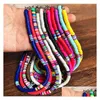 Colliers de perles Colorf 6Mm polymère argile disque perles Chocker Boho arc-en-ciel collier de perles été plage bijoux 16 livraison directe pendentifs Dhydo