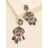 Dangle Earrings Hysecmao Luxury Colorful Crystal Beads for Women 2024 Big Geometric Pendant Statem