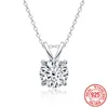 Authentique collier en argent Sterling 925 2 Ct rond Solitaire zircone diamant pendentif femmes bijoux de mariage cadeau d'anniversaire XD117257s