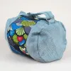 Sacs à bandoulière en coton et lin pour femmes, sac à bandoulière de Style japonais, bleu, fermeture éclair, fleurs ouvertes, pour voyage, Shopping