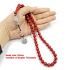 Strand Tasbih Rode Hars Ramadan Gift Misbaha Moslim Man Armband Rozenkrans Gebed Kralen Islamitische Mode
